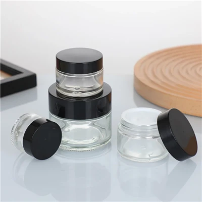 Transparentes Glas für Gesichtscreme, runde Kosmetikdosen mit Deckel, 5–50 g